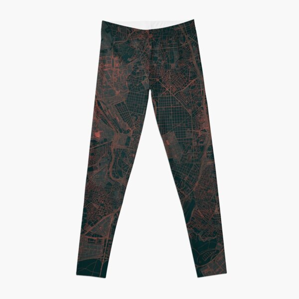 Madrid Map Red Leggings