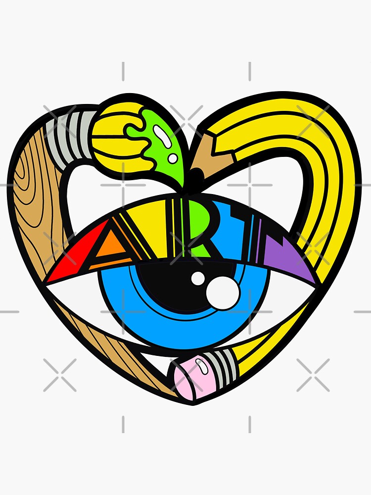 "Eye Heart Art" Sticker by thecraftace Redbubble