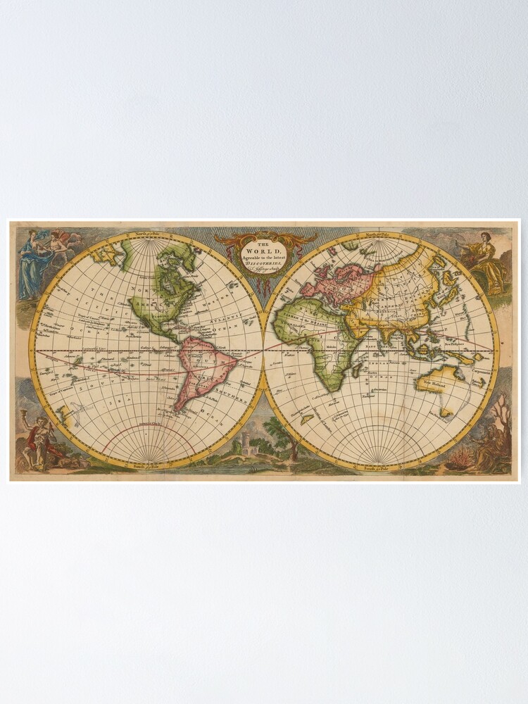 "Vintage Map of the World - Thomas Jeffreys (1754)" Poster by