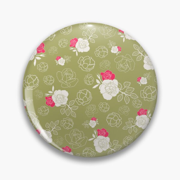 Item preview, GEOMETRIC GREEN ROSES FLORAL PATTERN designed and sold by sheseddit.