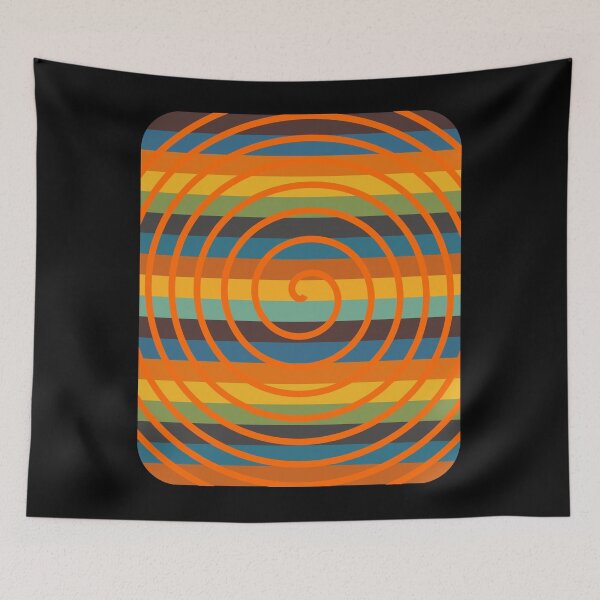 Item preview, Psychedelic Orange Spiral Retro Stripe Background designed and sold by artfulnotebook.