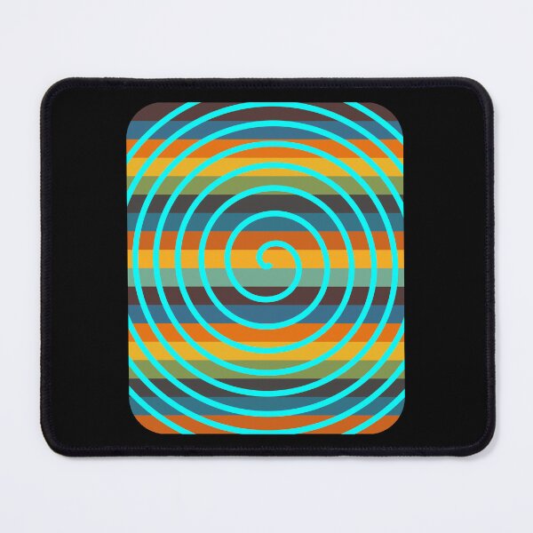 Item preview, Bright Psychedelic Teal Spiral Retro Stripe Background designed and sold by artfulnotebook.