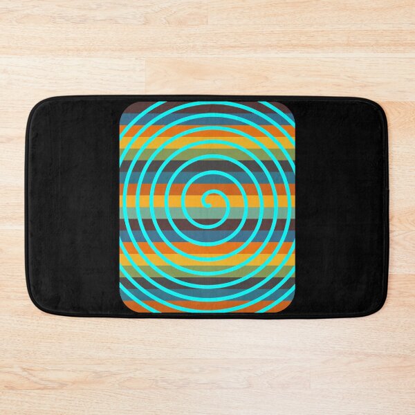Item preview, Bright Psychedelic Teal Spiral Retro Stripe Background designed and sold by artfulnotebook.