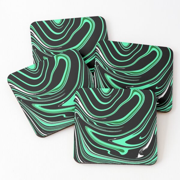 Aperçu de l'œuvre Vert menthe pastel et noir Liquid Swirl Marble Abstract créée et vendue par jays-artworks.