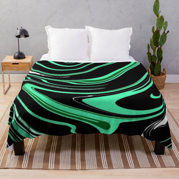 Item preview, Mint Pastel Green and Black Liquid Swirl Marble Abstract designed and sold by jays-artworks.