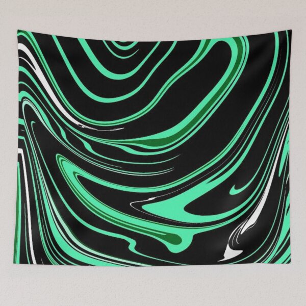 Item preview, Mint Pastel Green and Black Liquid Swirl Marble Abstract designed and sold by jays-artworks.