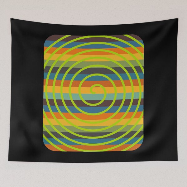 Item preview, Psychedelic Green Spiral Retro Stripe Background designed and sold by artfulnotebook.