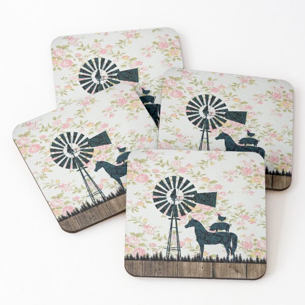 Item preview, Windmill Horse Pig Chicken Art - Country Farming designed and sold by CattlettArt.