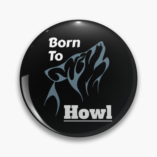 Item preview, Born to Howl Wolf Animal Alter Graphic Grey on Black designed and sold by GladBlackLamb.