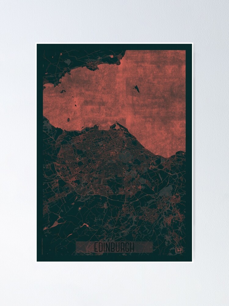 Alternate view of Enidburgh Map Red Poster