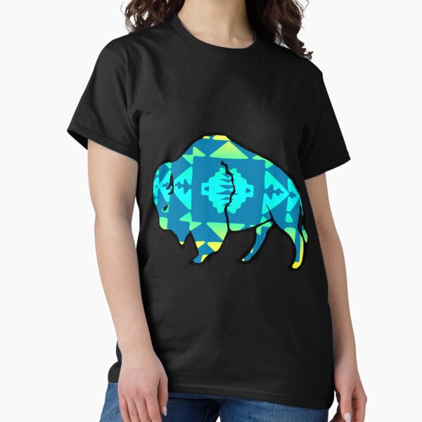 Item preview, Yellow / Turquoise / Medium Blue Gradient Native Print Buffalo  designed and sold by JMWCD.