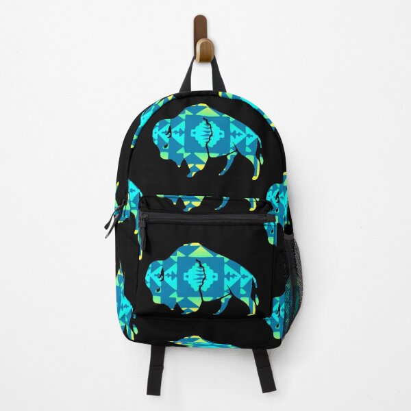 Item preview, Yellow / Turquoise / Medium Blue Gradient Native Print Buffalo designed and sold by JMWCD.