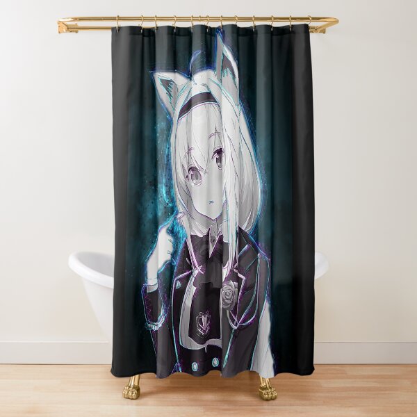 Hololive Shirakami Fubuki Glasses Ramble Shower Curtain for Sale by Comfy- Alligator