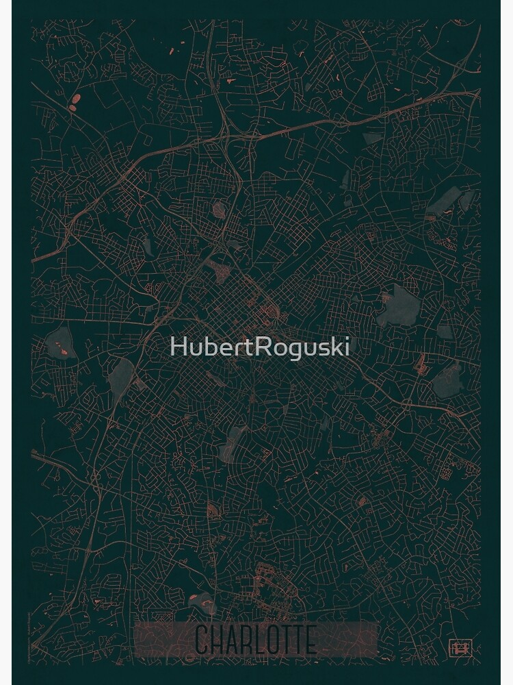 Charlotte Map Red by HubertRoguski