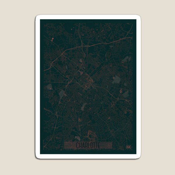 Charlotte Map Red Magnet