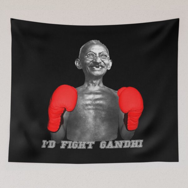 Item preview, I'D FIGHT GANDHI (for dark backgrounds) designed and sold by dragonfireking.