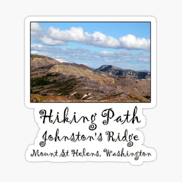 hiking path and mountains at Johnston's Ridge Sticker