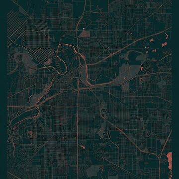 Artwork thumbnail, Fort Worth Map Red by HubertRoguski