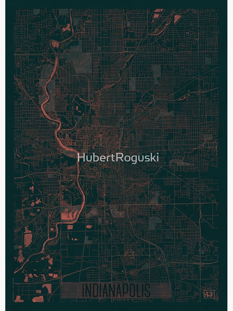 Indianapolis Map Red by HubertRoguski