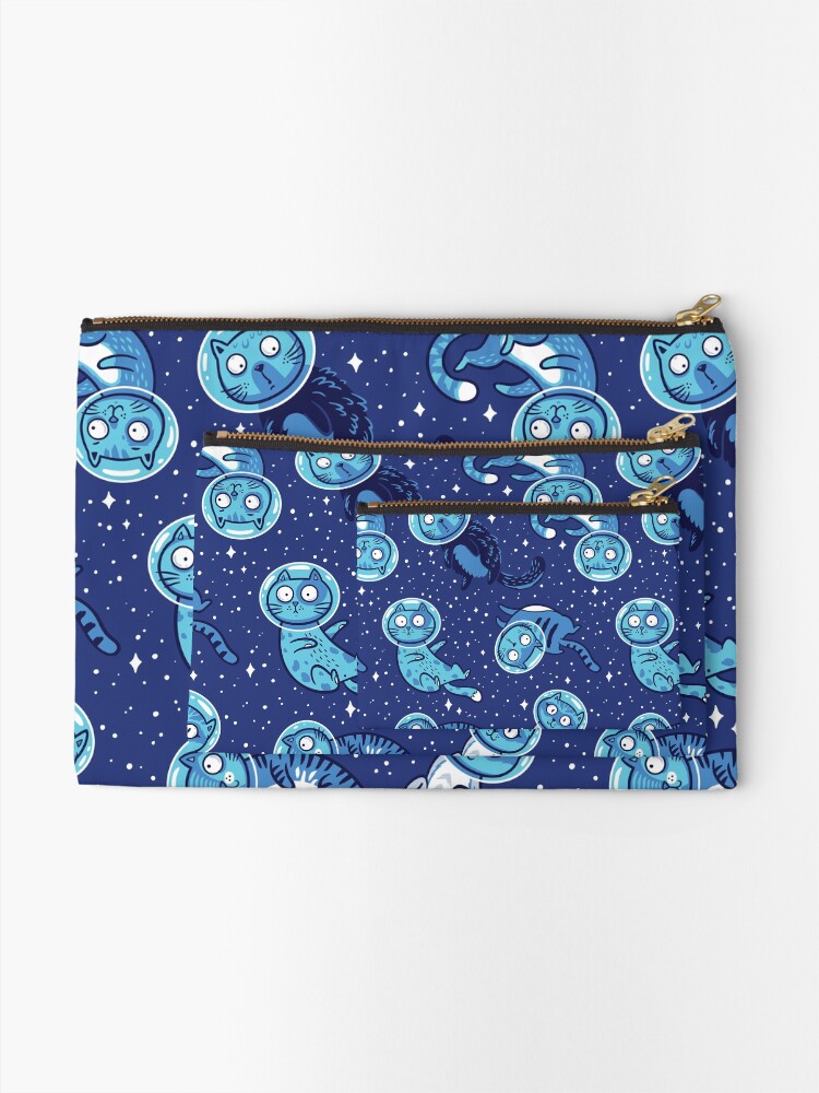 Thumbnail 2 of 4, Zipper Pouch, Galaxy cats designed and sold by PenguinHouse.