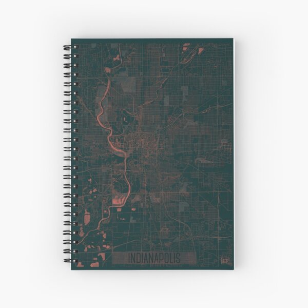 Indianapolis Map Red Spiral Notebook
