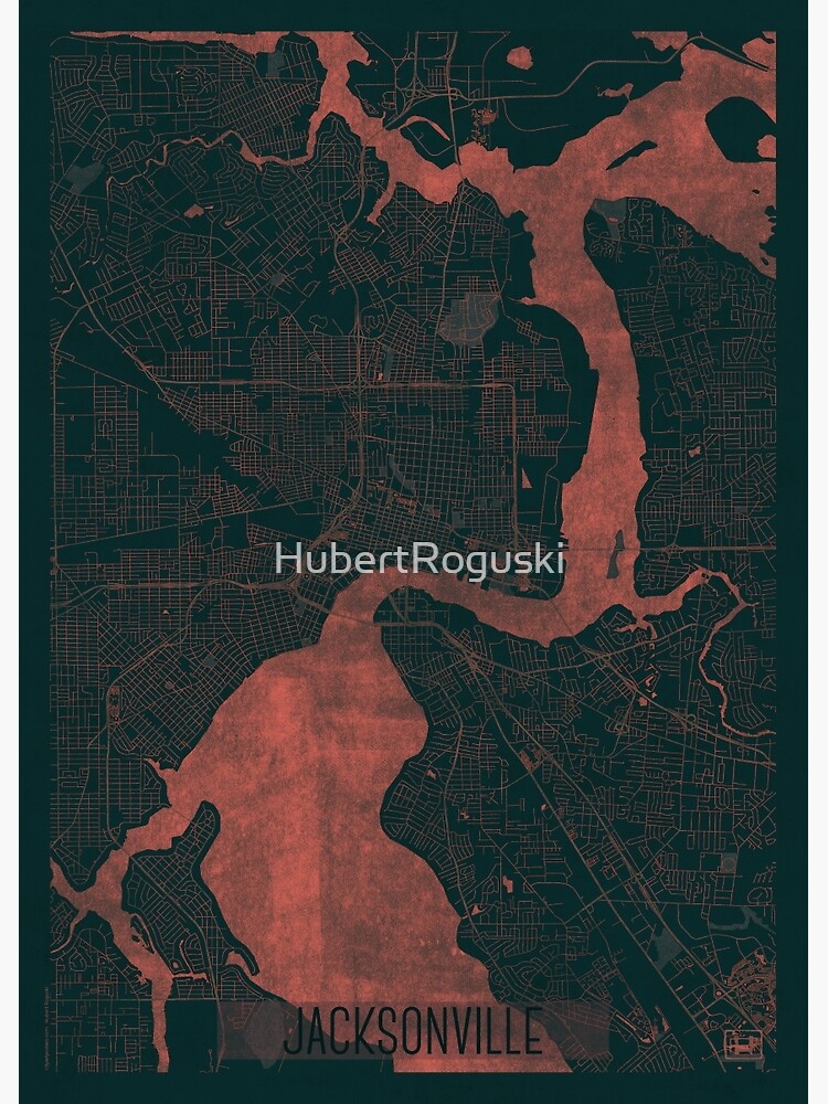 Jacksonville Map Red by HubertRoguski