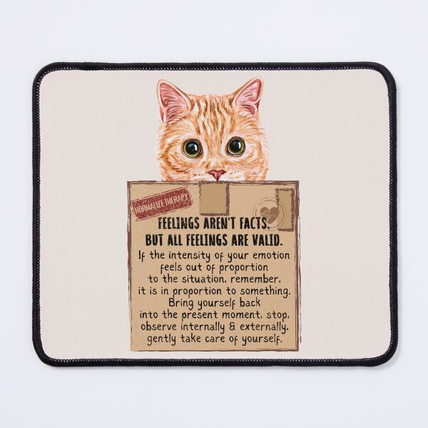 Item preview, Cat in a Box Collection. Wise Cat reminder: feelings are not facts, but all feelings are valid. designed and sold by Wise-Cats.