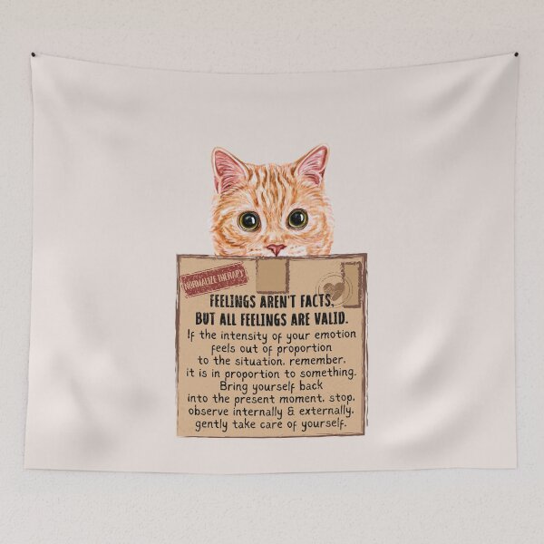 Item preview, Cat in a Box Collection. Wise Cat reminder: feelings are not facts, but all feelings are valid. designed and sold by Wise-Cats.
