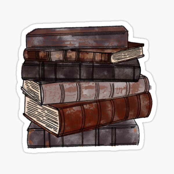 Stacked Books Stickers for Sale