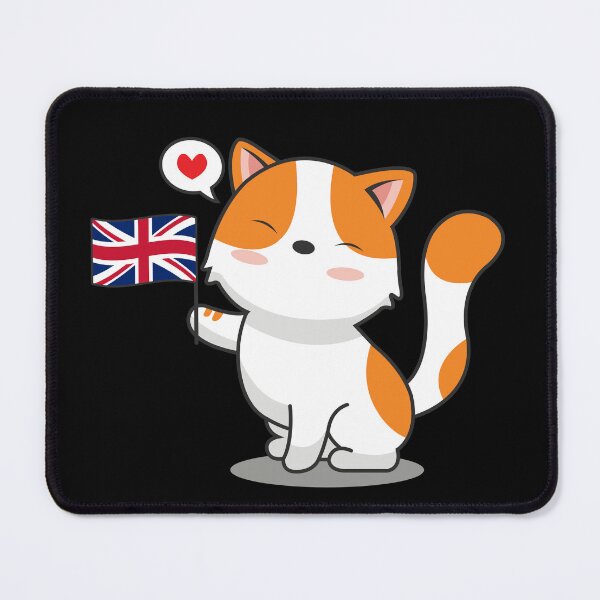 Item preview, Cute Cat Holding Flag Of The United Kingdom designed and sold by Luan Huynh.