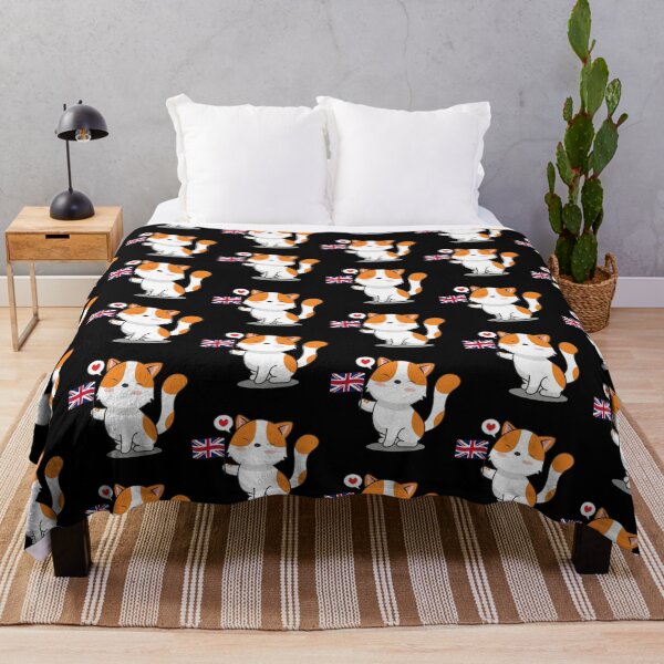 Item preview, Cute Cat Holding Flag Of The United Kingdom designed and sold by Luan Huynh.