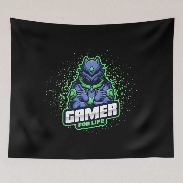 Item preview, Gamer for Life with Futuristic Ninja Warrior designed and sold by PRIVARSHU.