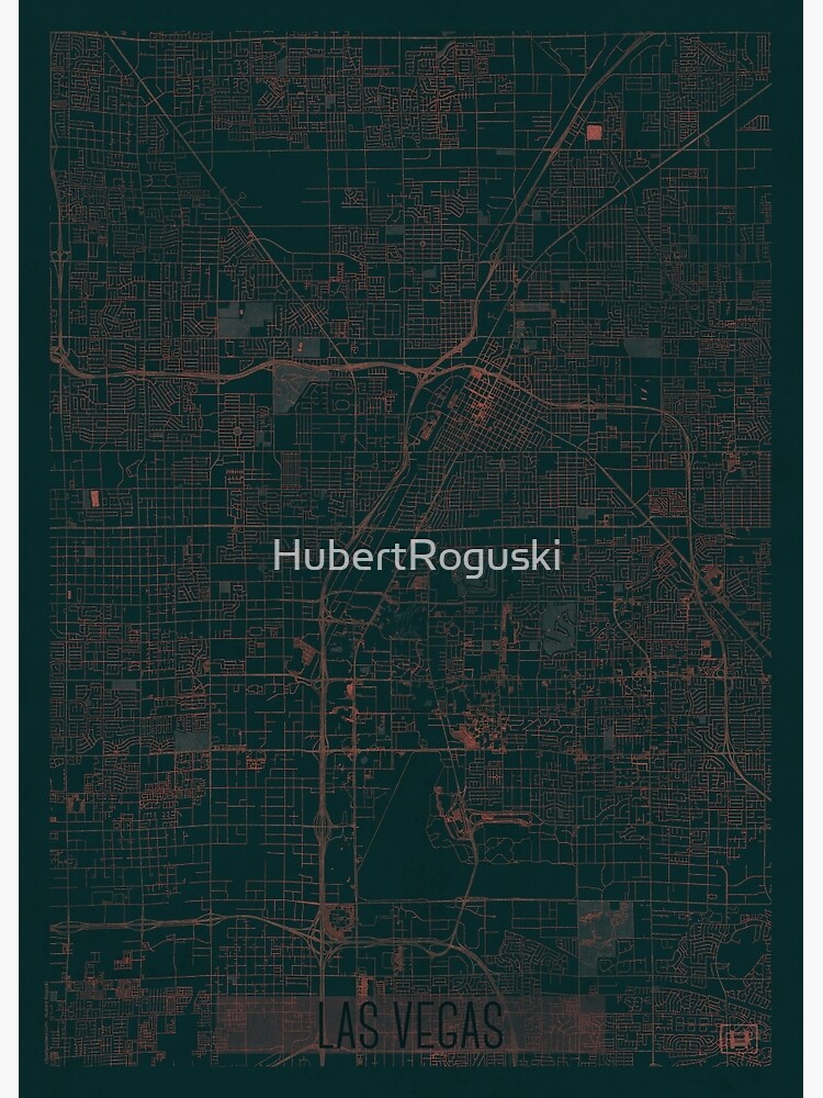 Thumbnail 3 of 3, Poster, Las Vegas Map Red designed and sold by HubertRoguski.