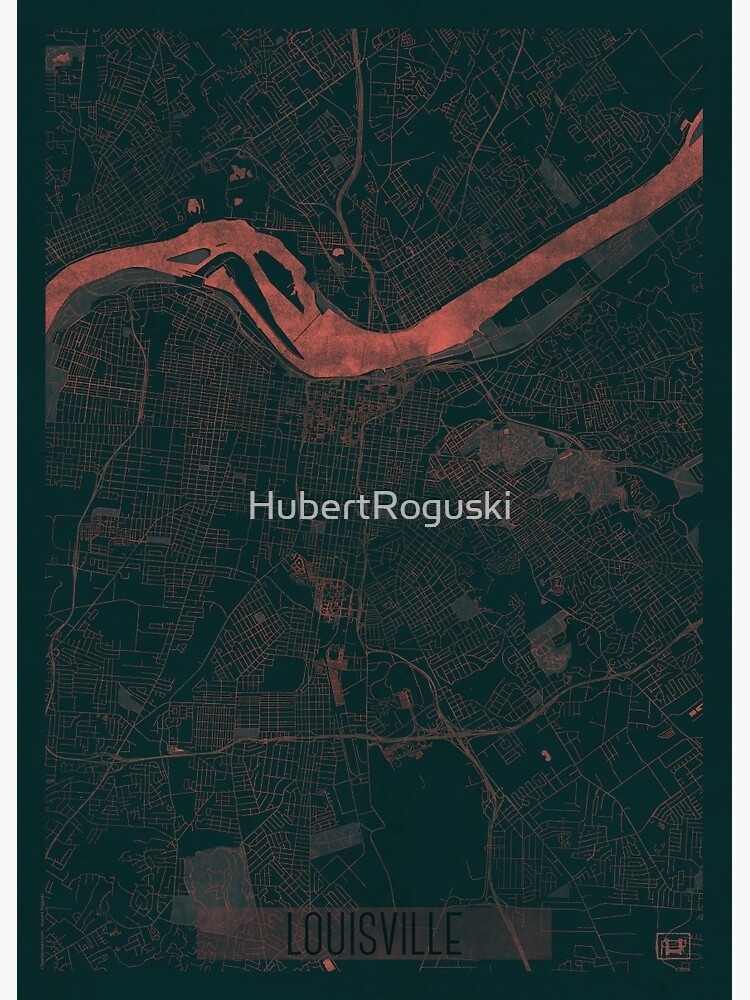 Louisville Map Red by HubertRoguski