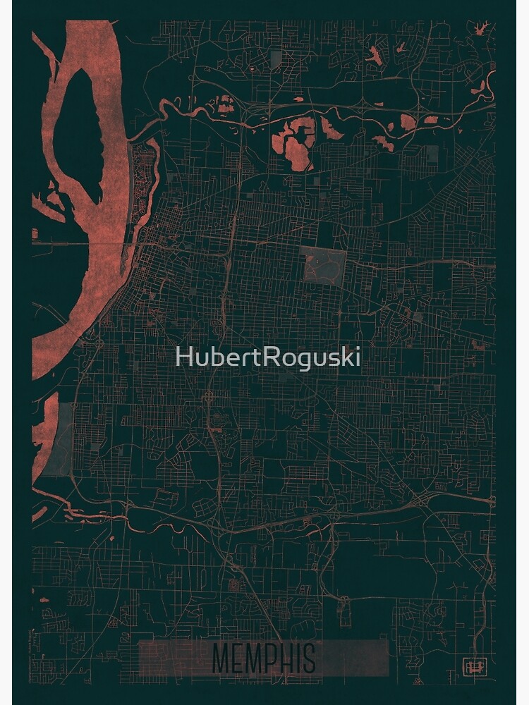 Memphis Map Red by HubertRoguski