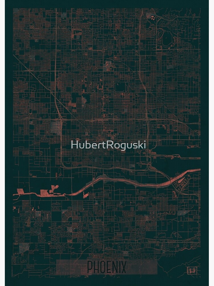 Thumbnail 3 of 3, Poster, Phoenix Map Red designed and sold by HubertRoguski.