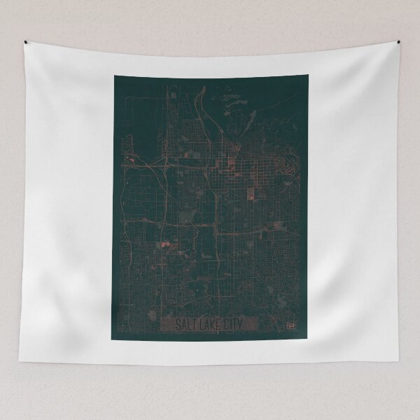 Item preview, Slat Lake City Map Red designed and sold by HubertRoguski.