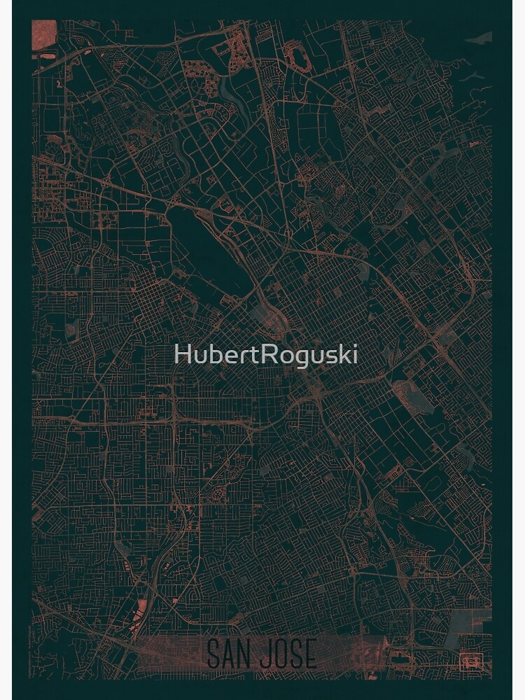 San Jose Map Red by HubertRoguski