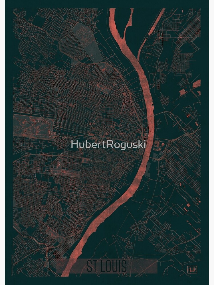 St Louis Map Red by HubertRoguski