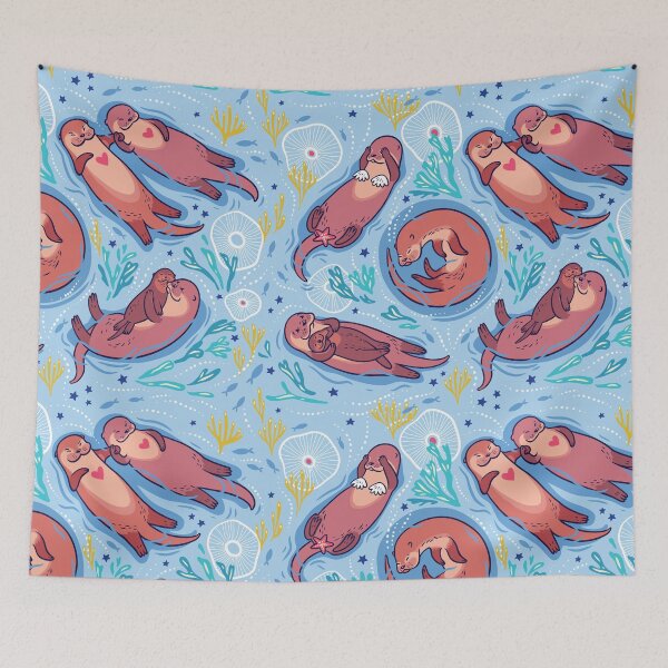 Item preview, Otters in love designed and sold by PenguinHouse.