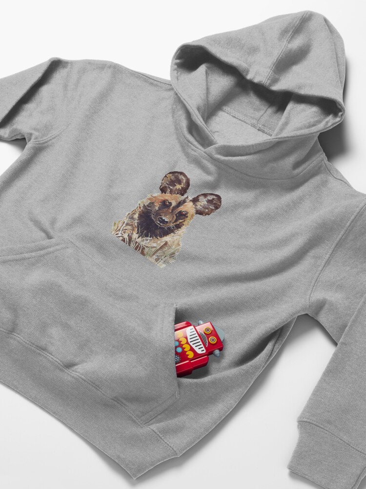 Alternate view of African Wild Dog Kids Pullover Hoodie