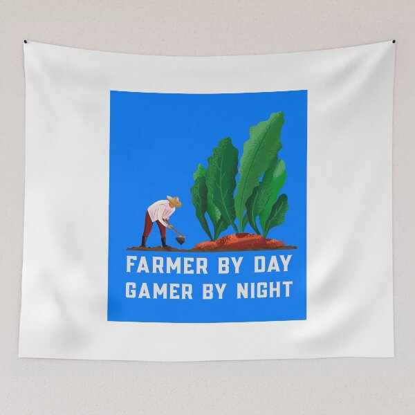 Item preview, Farmer by Day and Gamer by Night designed and sold by Verbiage24.