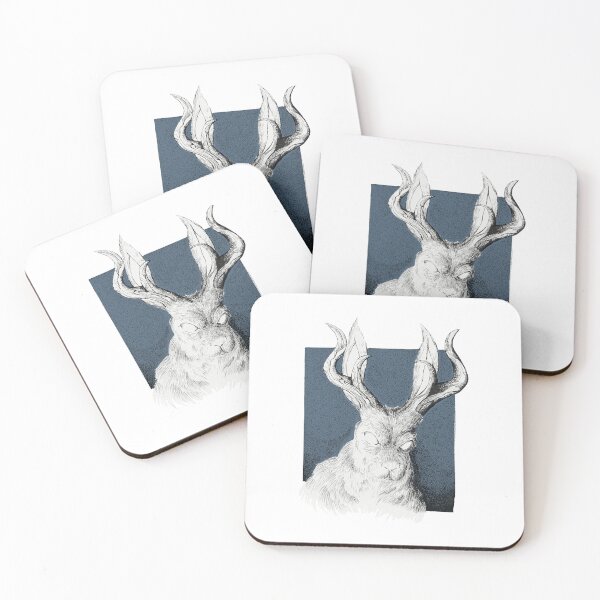 Item preview, Mythical Beast--Jackalope With A Blue Background designed and sold by TwinHand.