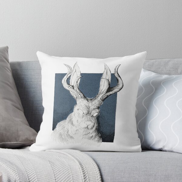 Item preview, Mythical Beast--Jackalope With A Blue Background designed and sold by TwinHand.