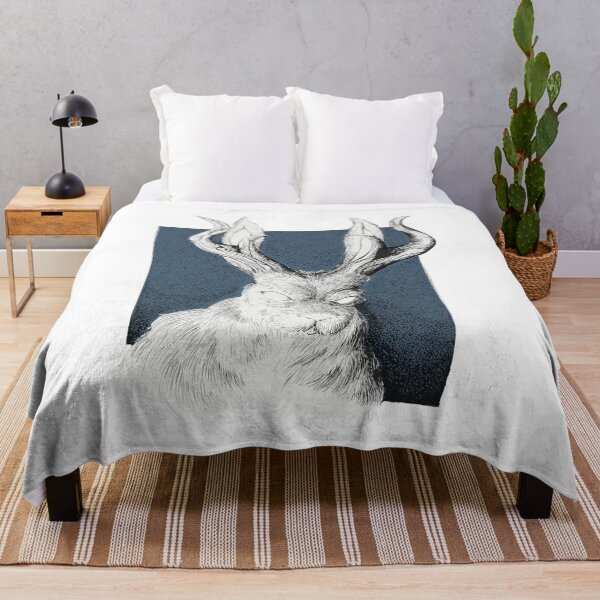 Item preview, Mythical Beast--Jackalope With A Blue Background designed and sold by TwinHand.