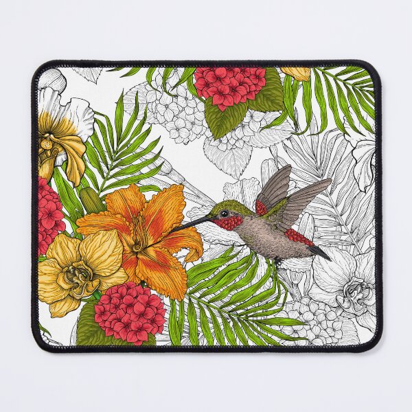 Item preview, Hummingbirds and tropical bouquet designed and sold by Katerina Mitkova Kirilova.
