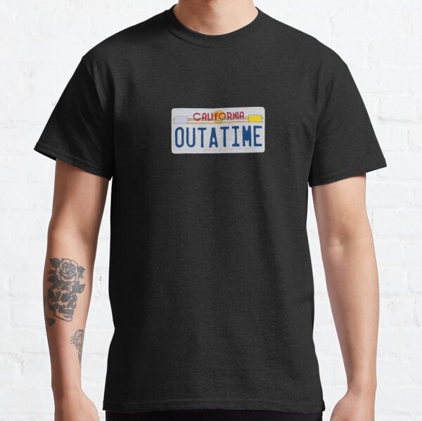  outatime california license plate tshirt : Clothing