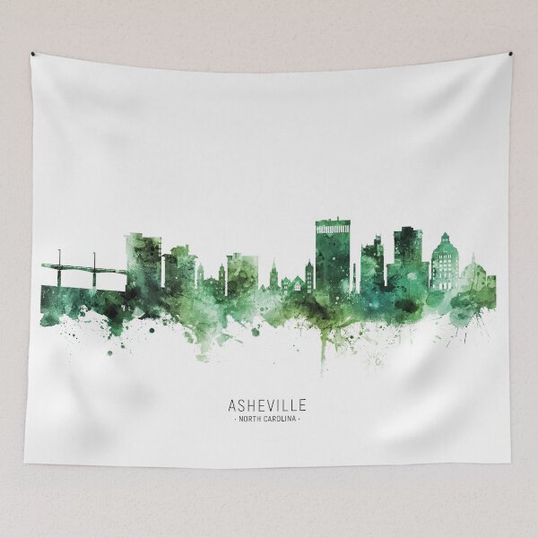 Item preview, Asheville North Carolina Skyline designed and sold by ArtPrints.