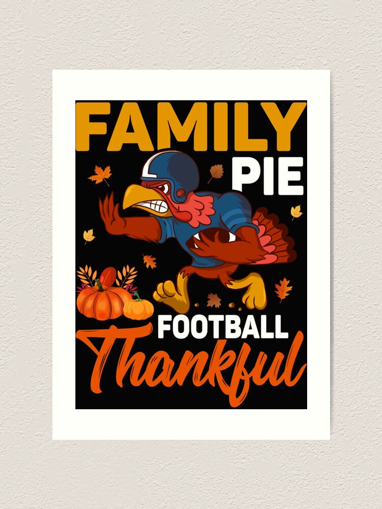 Family pie football thankful - thanksgiving say Vector Image