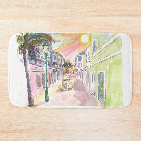 Item preview, Philipsburg St Maarten Dutch Caribbean Colonial Street Excursion Scene designed and sold by artshop77.